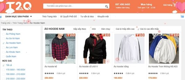 Shop bán áo hoodie nam tphcm T2Q