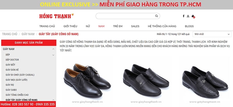 shop giày tây nam đẹp chất lượng cao - Giày Hồng Thạnh