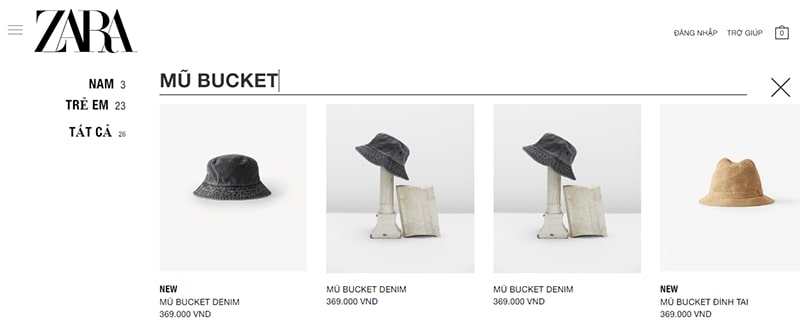 shop bán mũ bucket đẹp - Zara