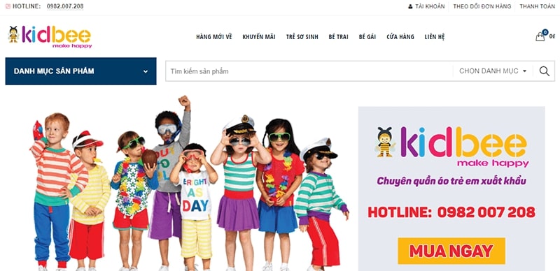 shop quần áo trẻ em xuất khẩu Kid Bee