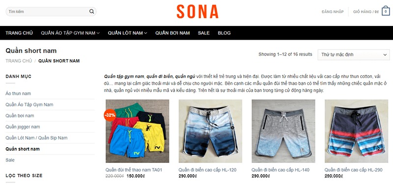 cửa hàng bán quần đi biển đẹp nổi tiếng - Sona Active Wear