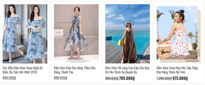 shop váy đầm maxi đi biển - Saga Silk