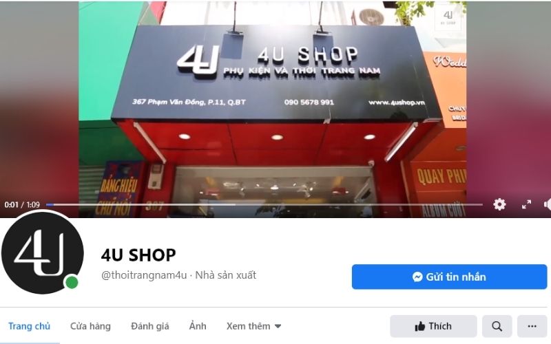 4U Shop là cửa hàng bán phụ kiện và thời trang nam rất uy tín và có chất lượng