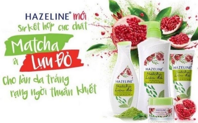 Sữa dưỡng thể trắng da toàn thân Hazeline Matcha lựu đỏ