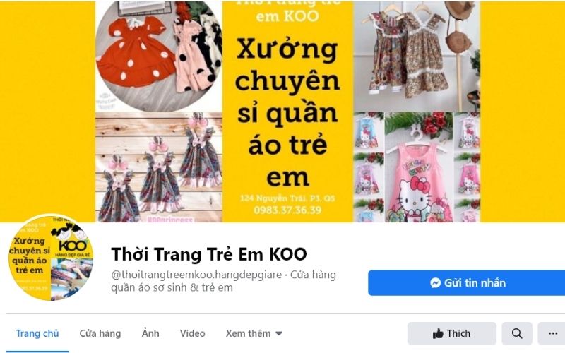 Thời trang trẻ em Koo còn là xưởng chuyên sỉ quần áo trẻ em tại quận 1