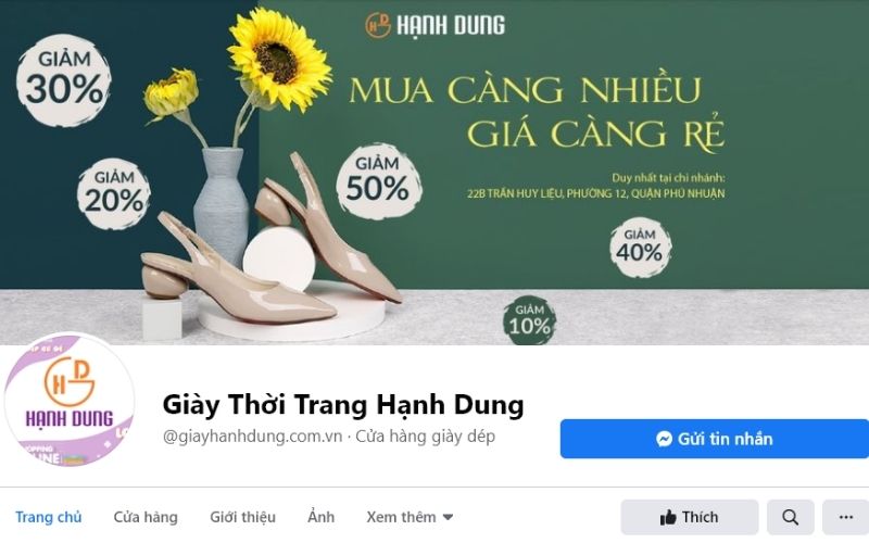 Giày dép Hạnh Dung cũng là thương hiệu khá quen thuộc 