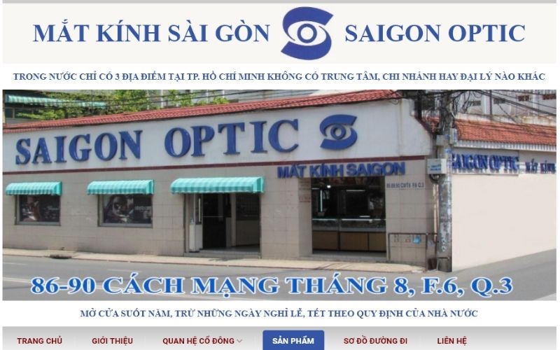 Cửa hàng mắt kính Sài Gòn Optic