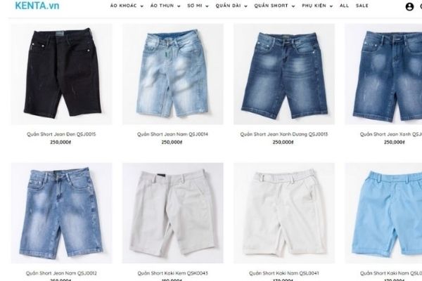 Shop bán quần short nam tại tphcm Kenta.vn